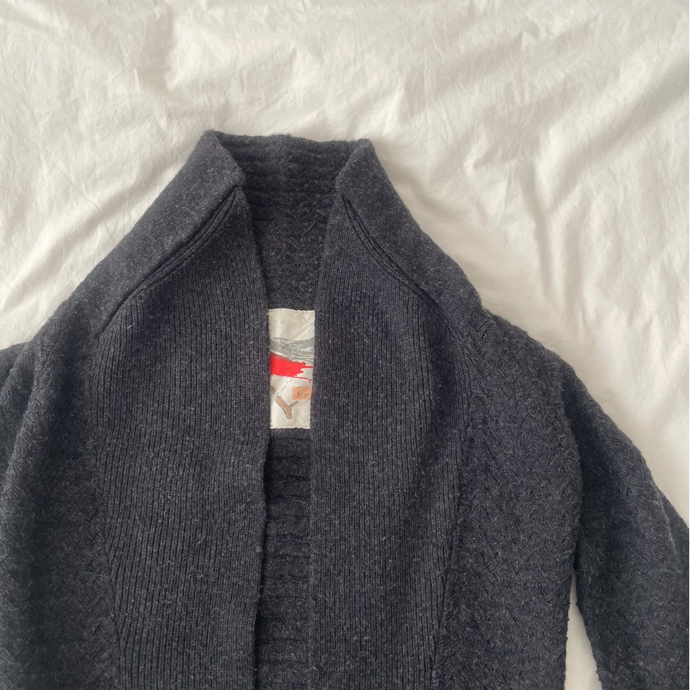 Anthropologie Robin Cable-Knit Cardigan in Charcoal